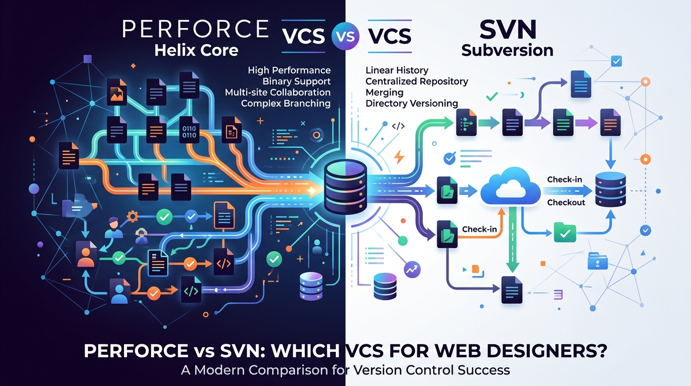 Diagram illustrating the centralized architecture of Subversion (SVN) version control system
