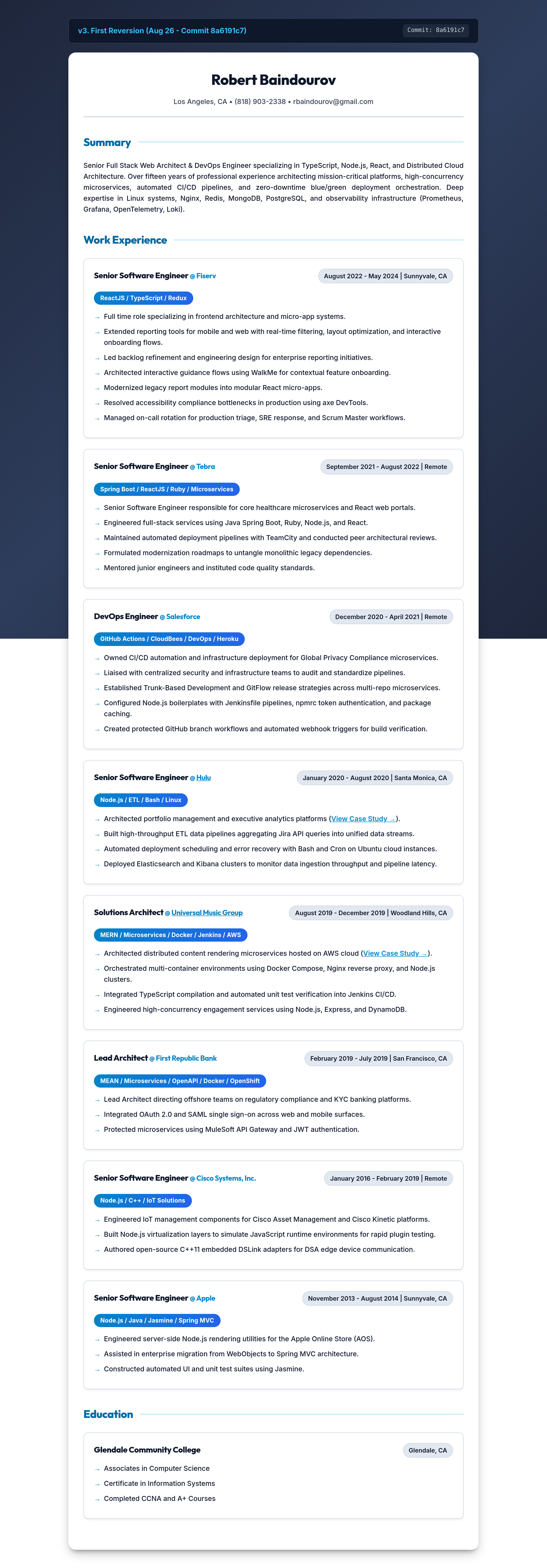 Version 3 Reverted Fiserv Resume