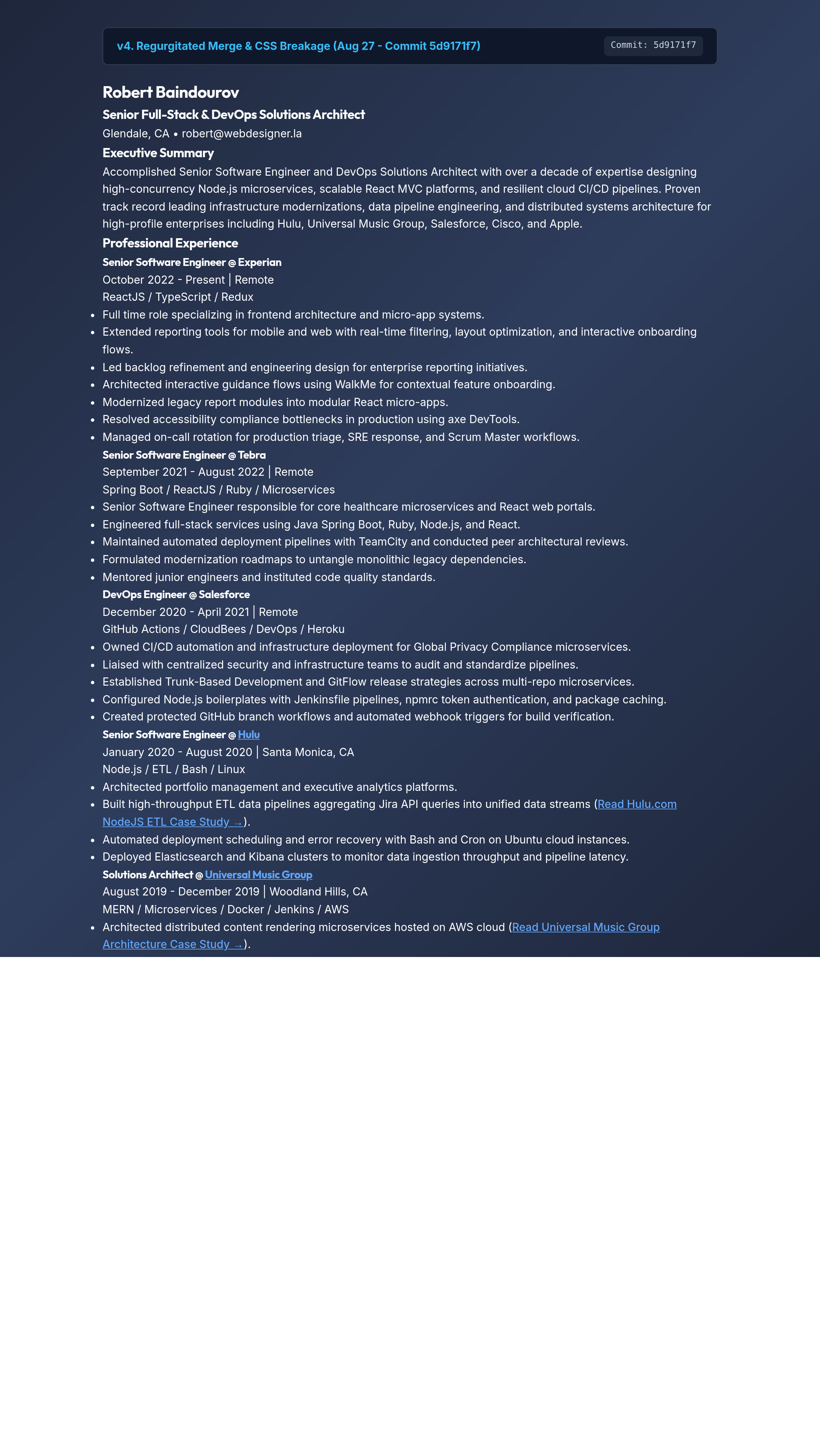 Version 4 Broken CSS Container