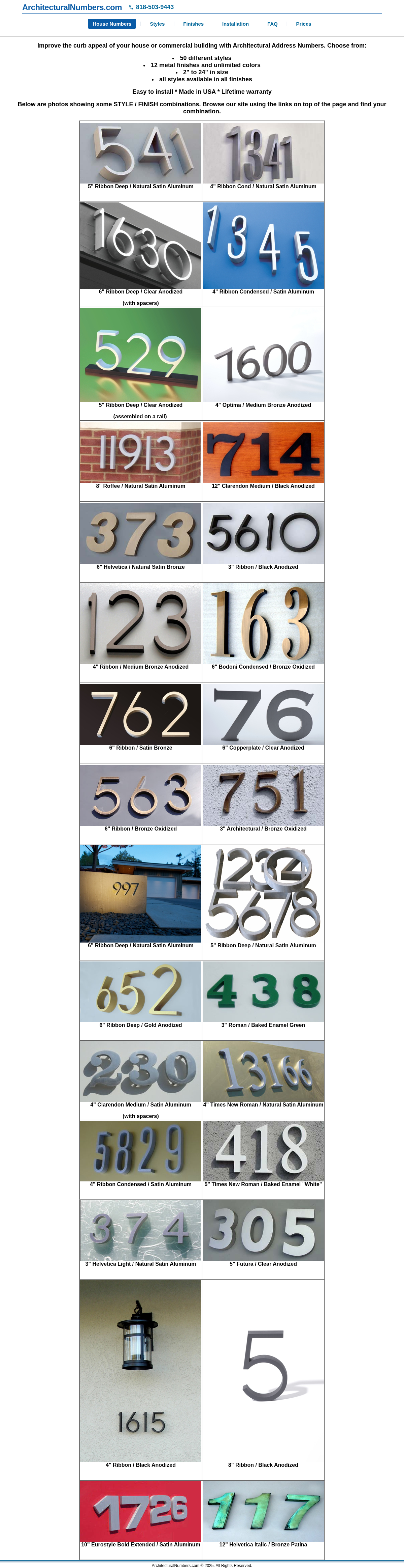 ArchitecturalNumbers.com legacy homepage table layout