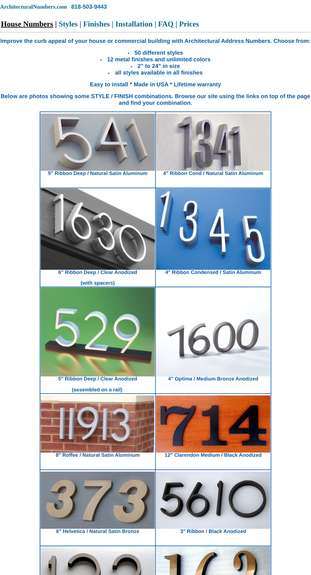 ArchitecturalNumbers.com mobile view before viewport modernization showing unreadable desktop table