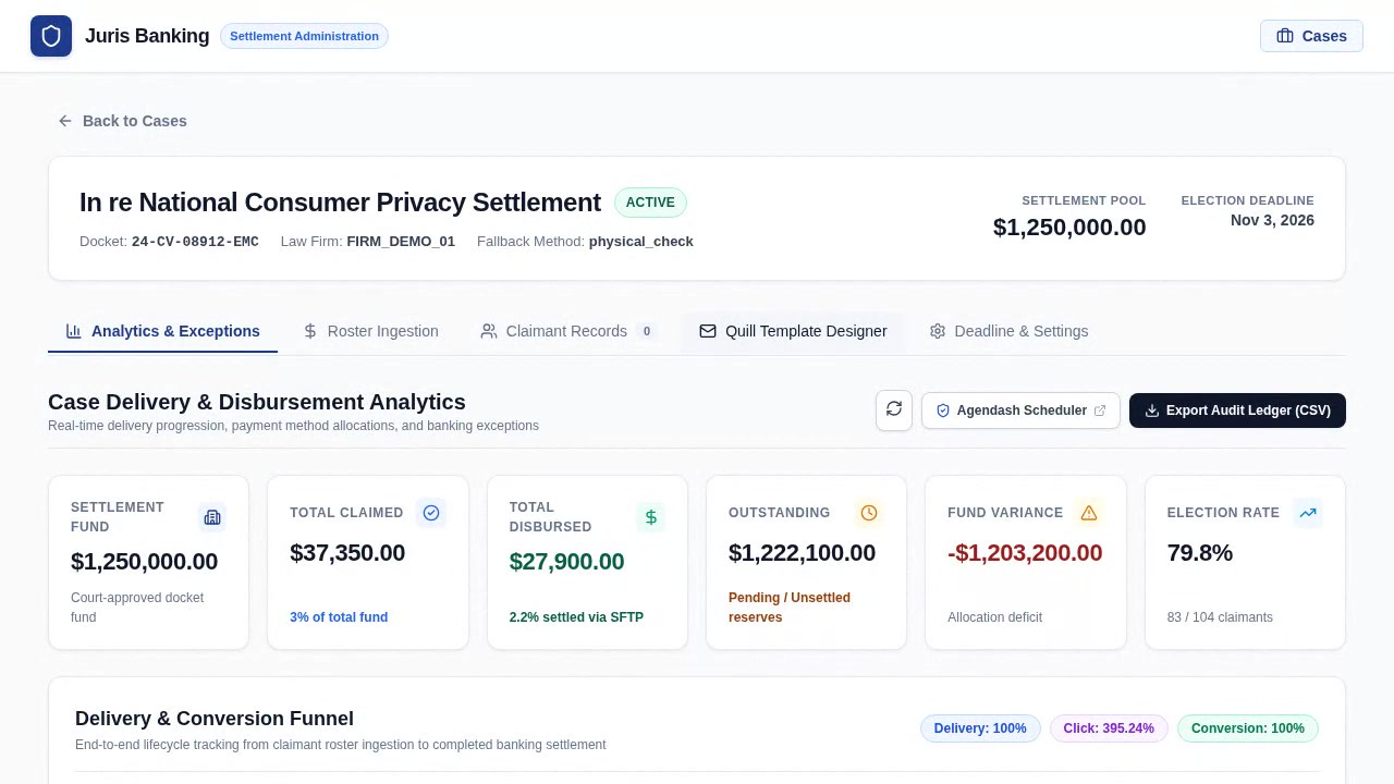 JurisBanking Quill WYSIWYG Template Designer and Multi-Language Interface