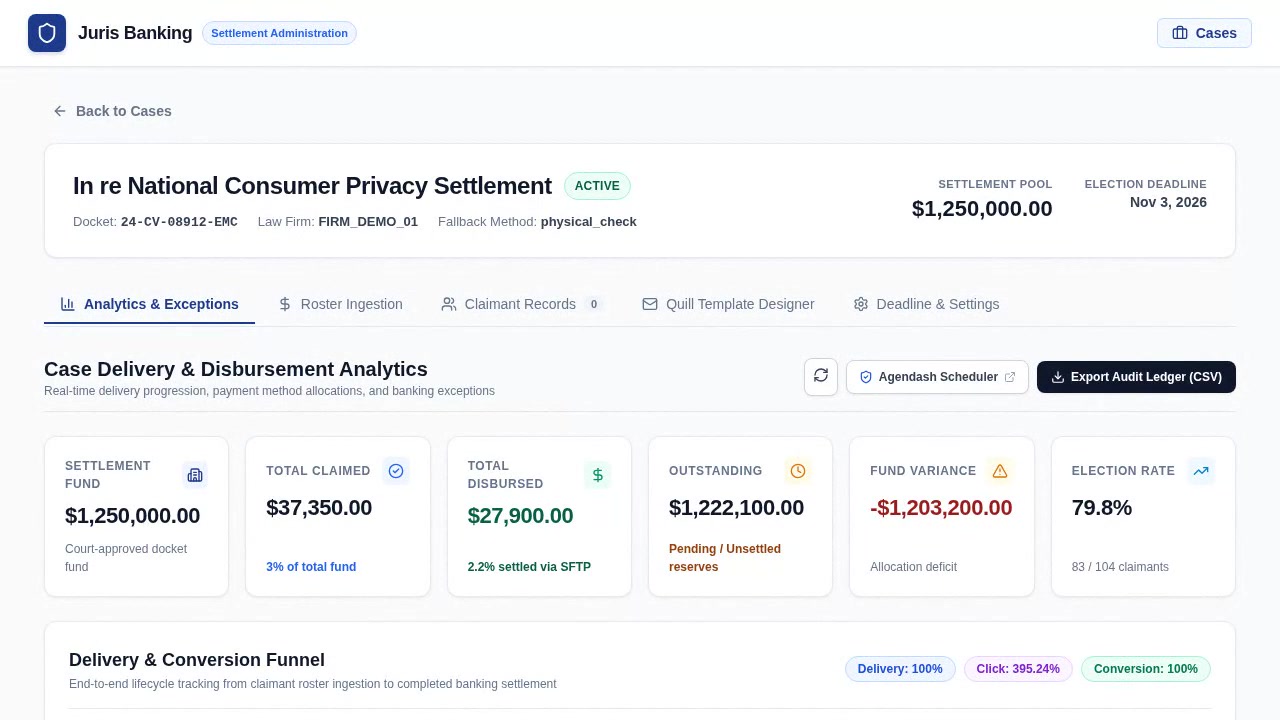 JurisBanking Analytics Dashboard and Agendash Job Monitoring