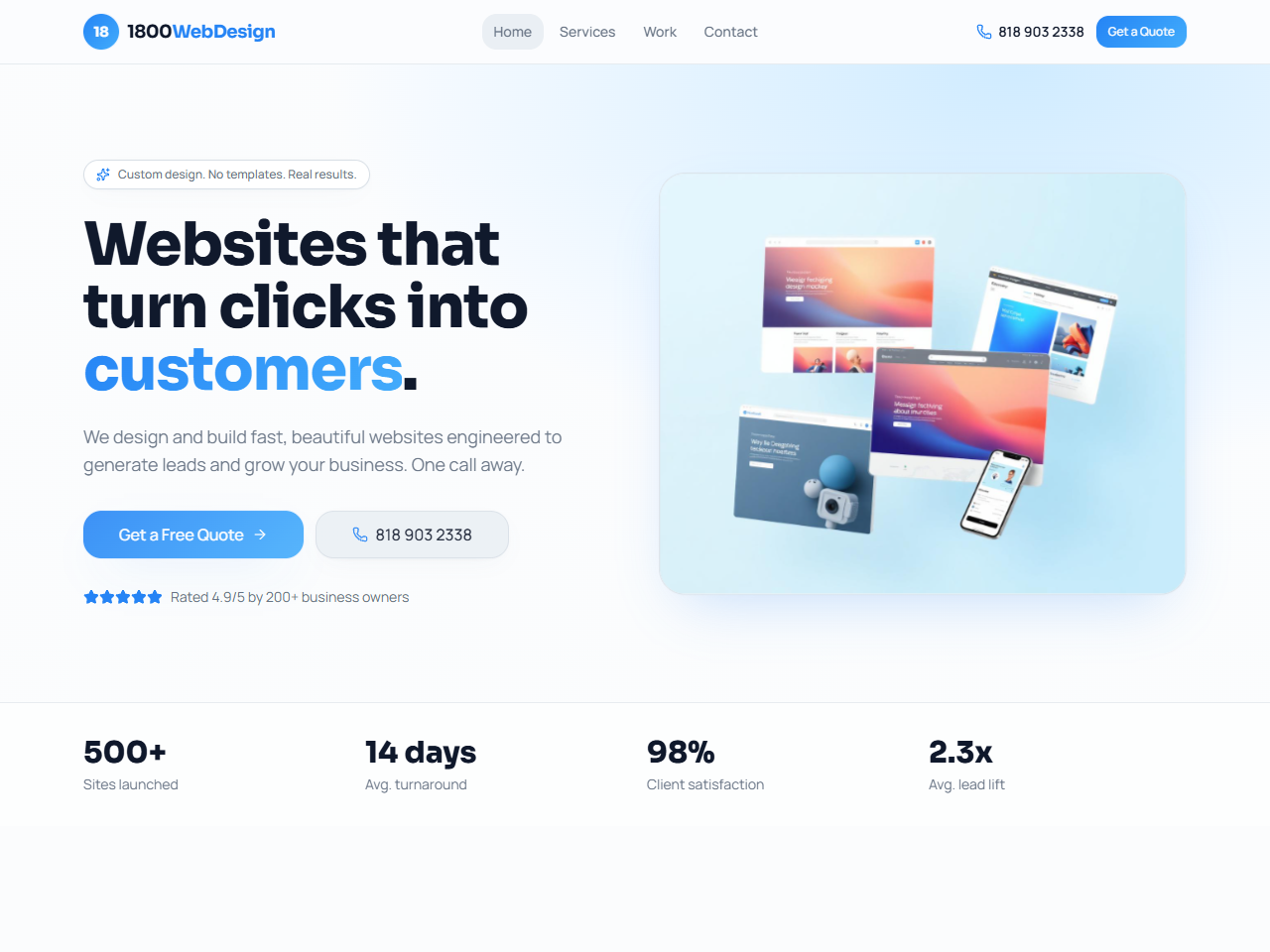 1800webdesign Inc. Website Design