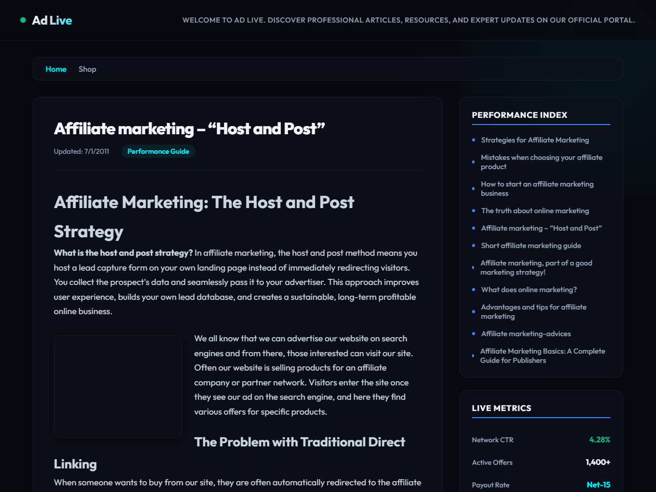 Ad Live Website Design