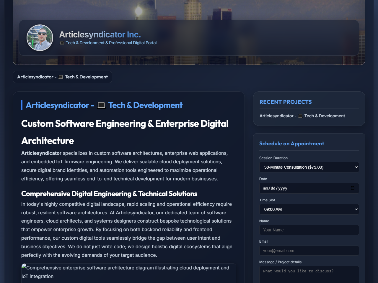 Articlesyndicator Inc. Website Design
