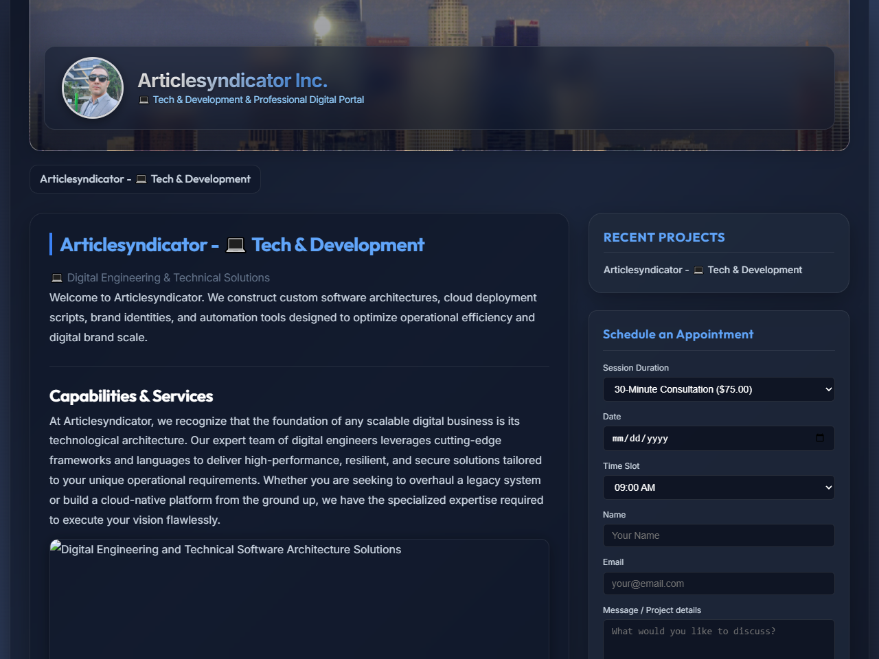 Articlesyndicator Inc. Website Design