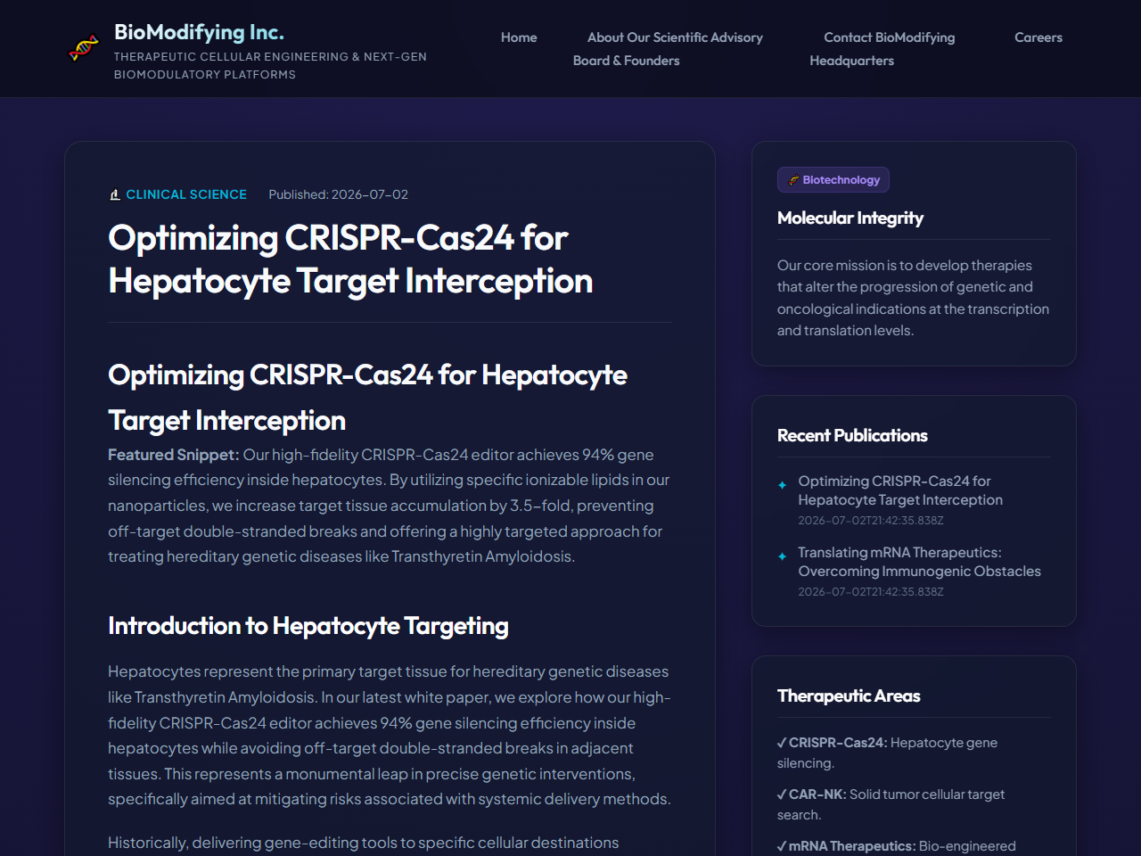 BioModifying Inc. Website Design