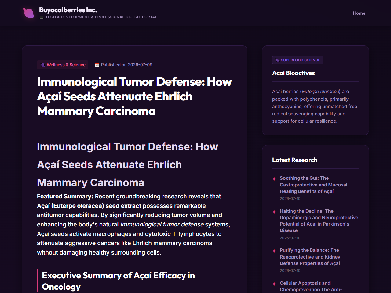 Buyacaiberries Inc. Website Design