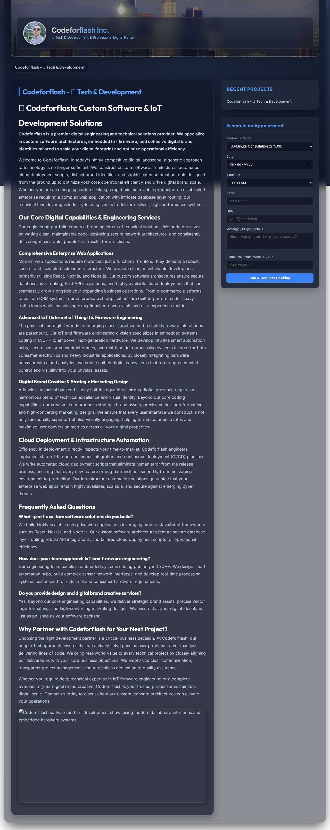 Codeforflash Inc. Website Design