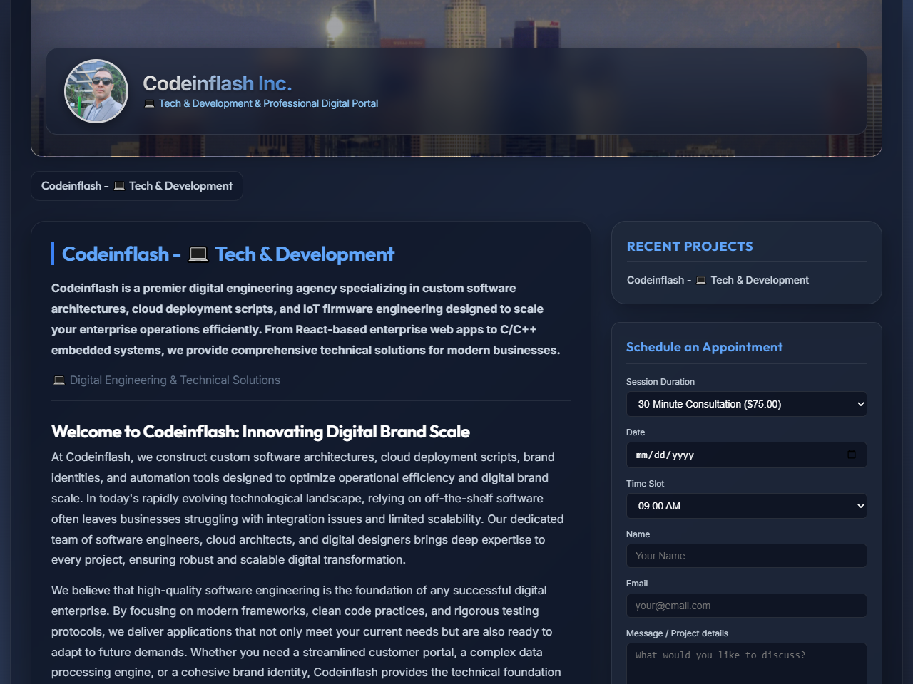 Codeinflash Inc. Website Design
