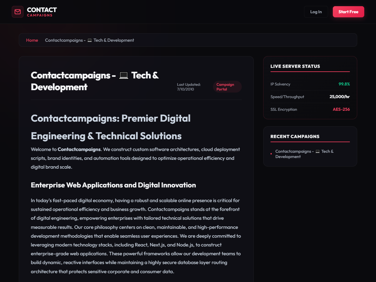 Contactcampaigns Inc. Website Design