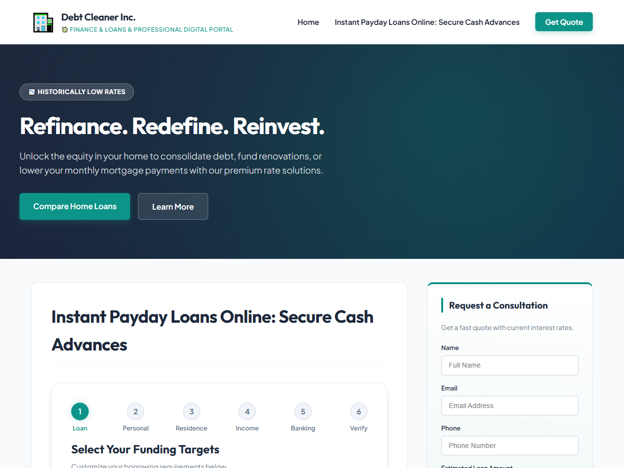 Debt Cleaner Inc. Website Design