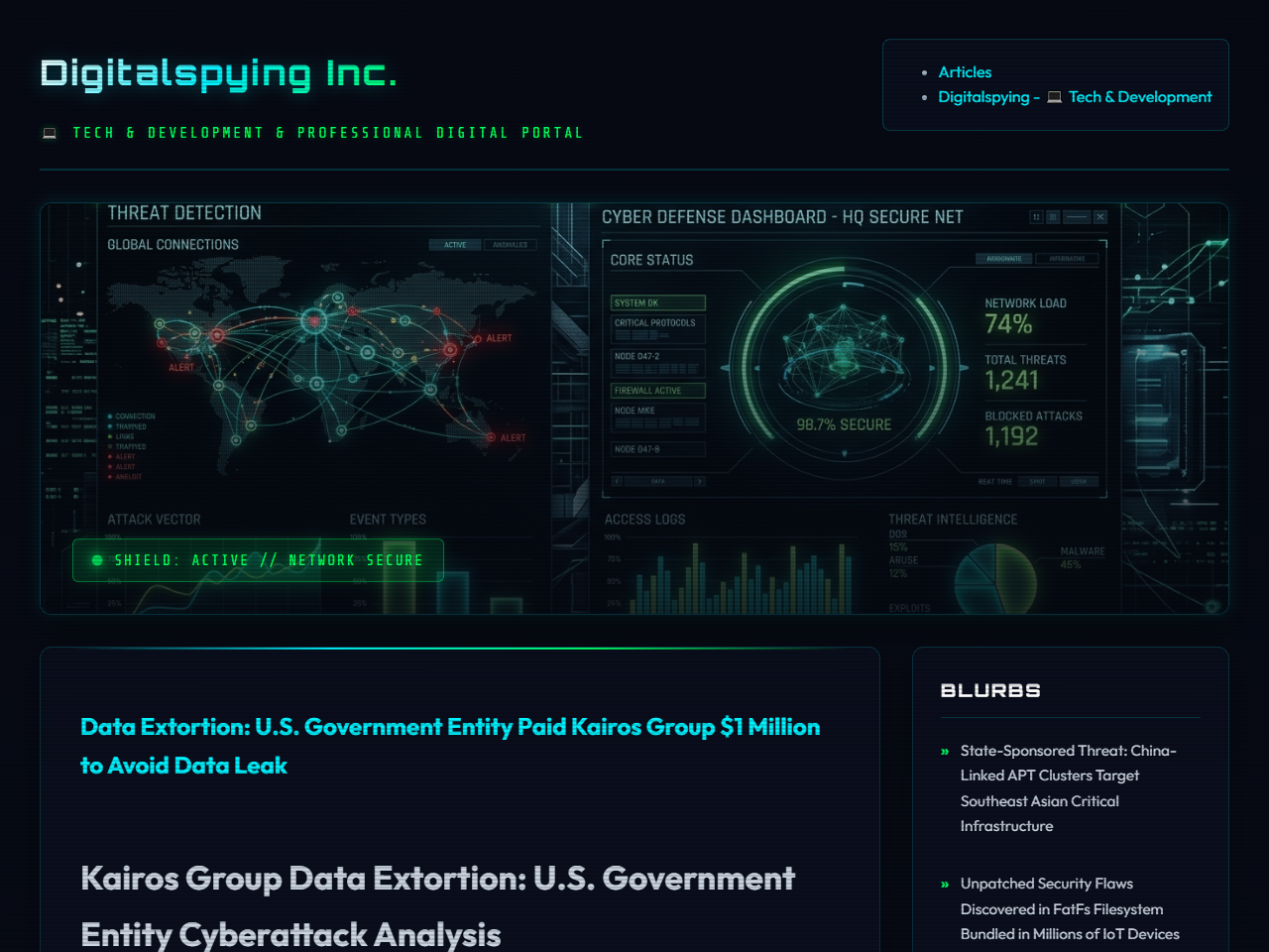 Digitalspying Inc. Website Design