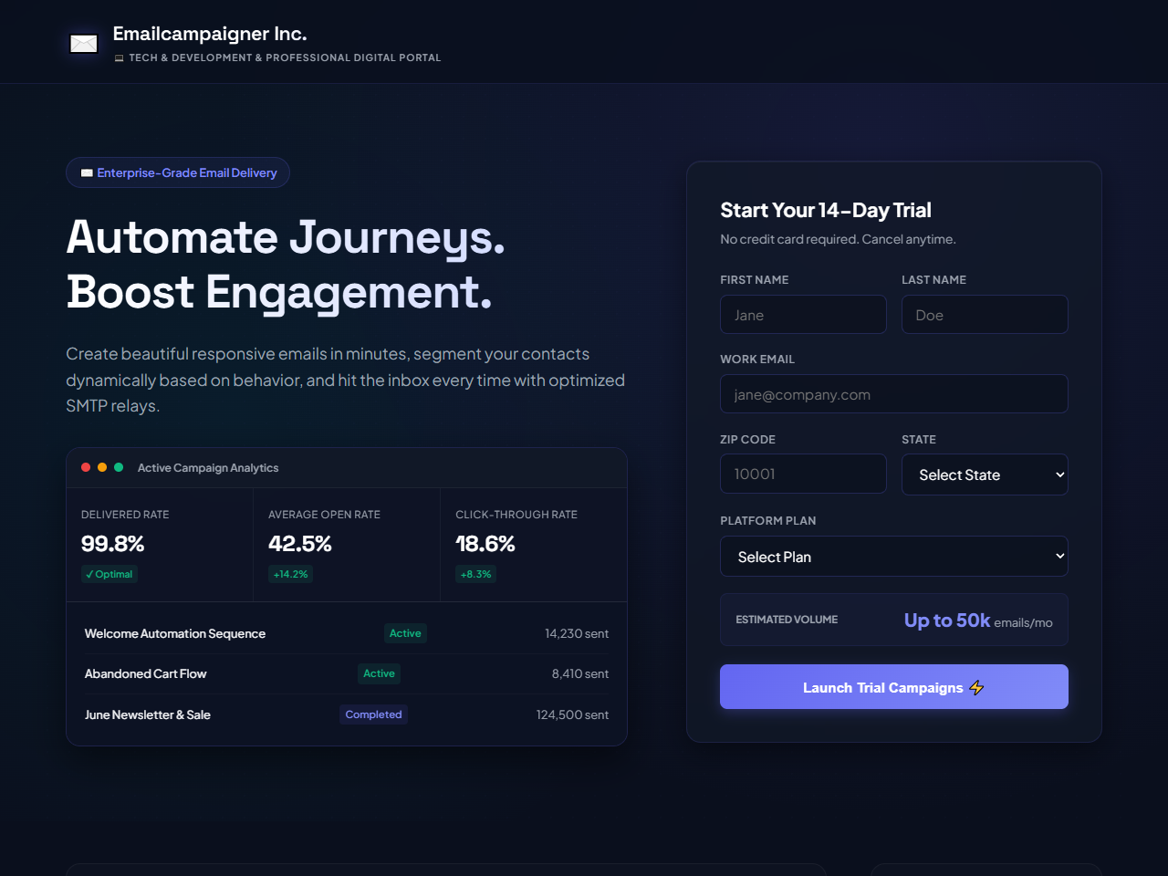 Emailcampaigner Inc. Website Design