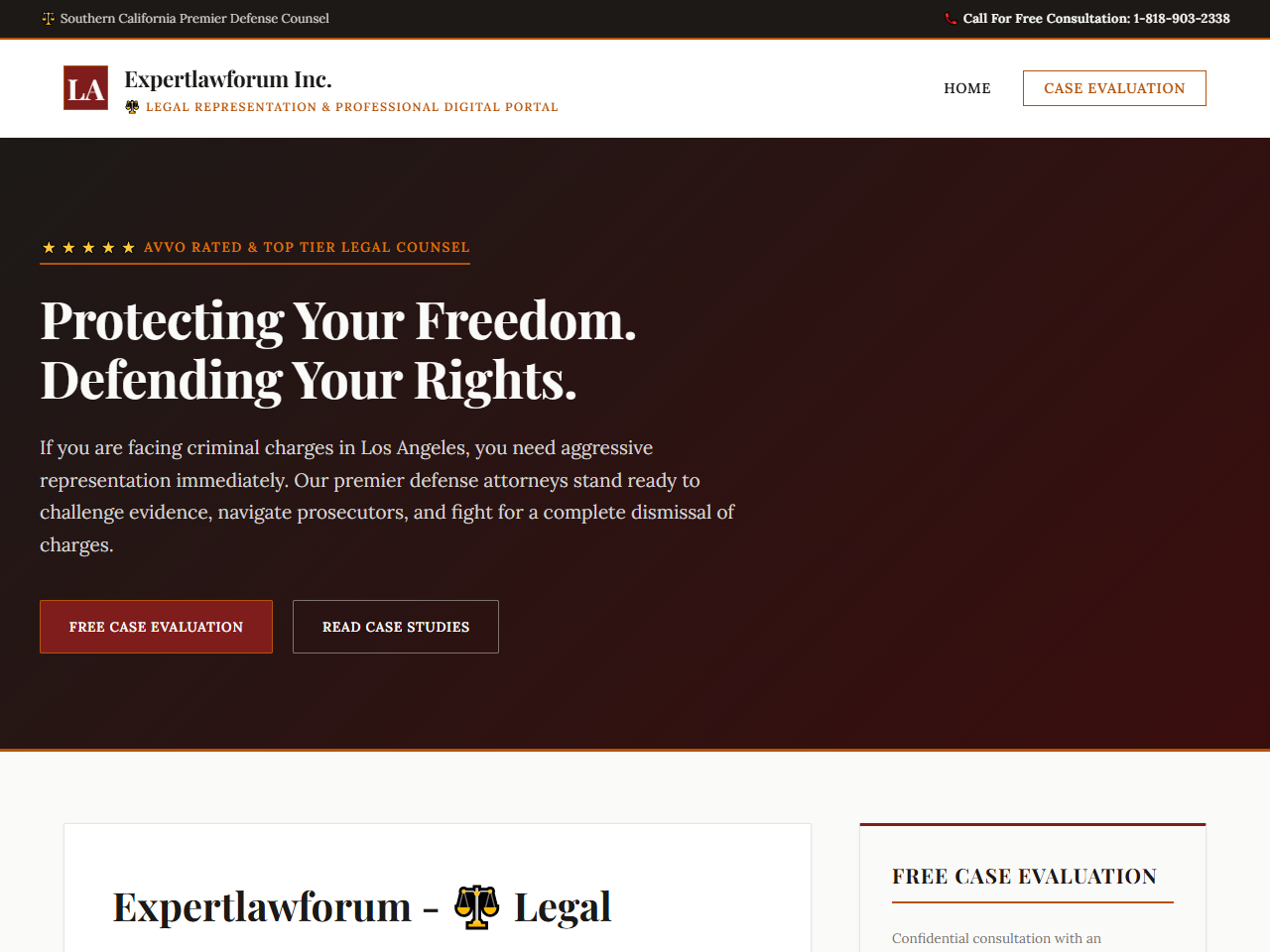 Expertlawforum Inc. Website Design