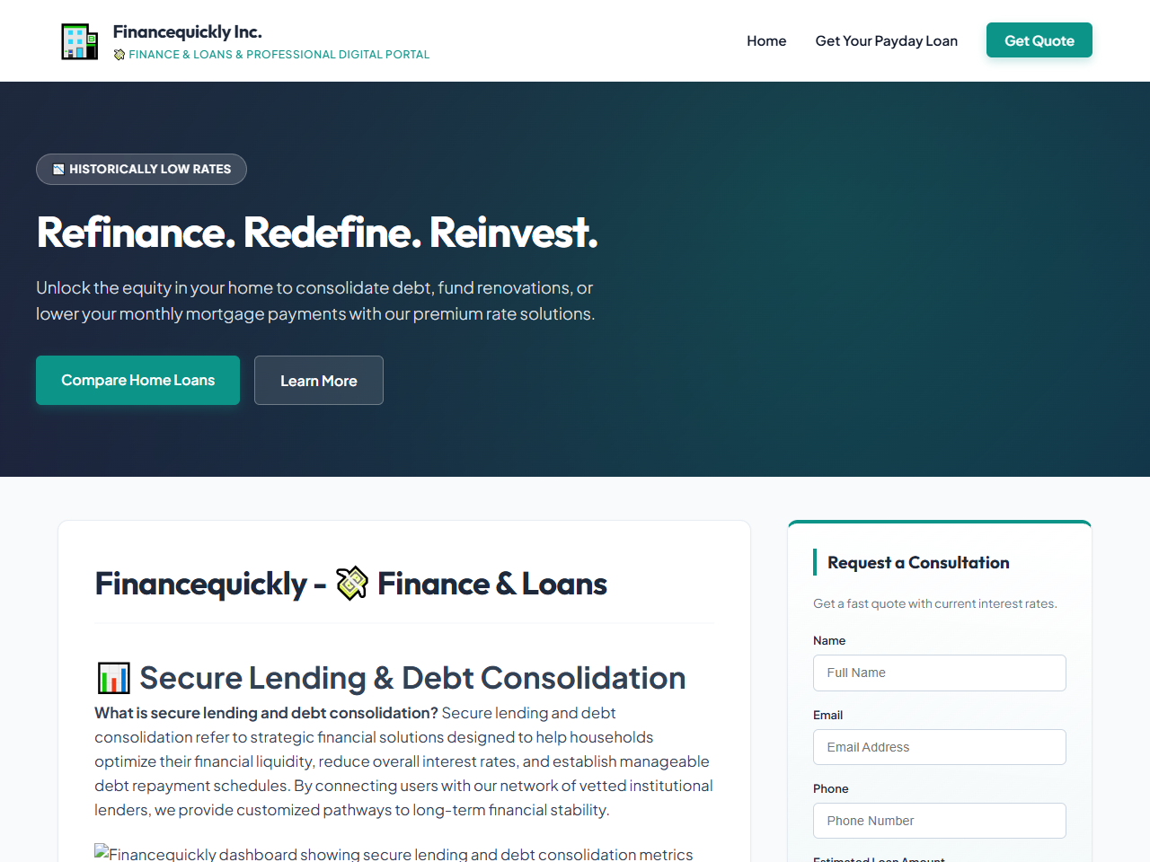 Financequickly Inc. Website Design