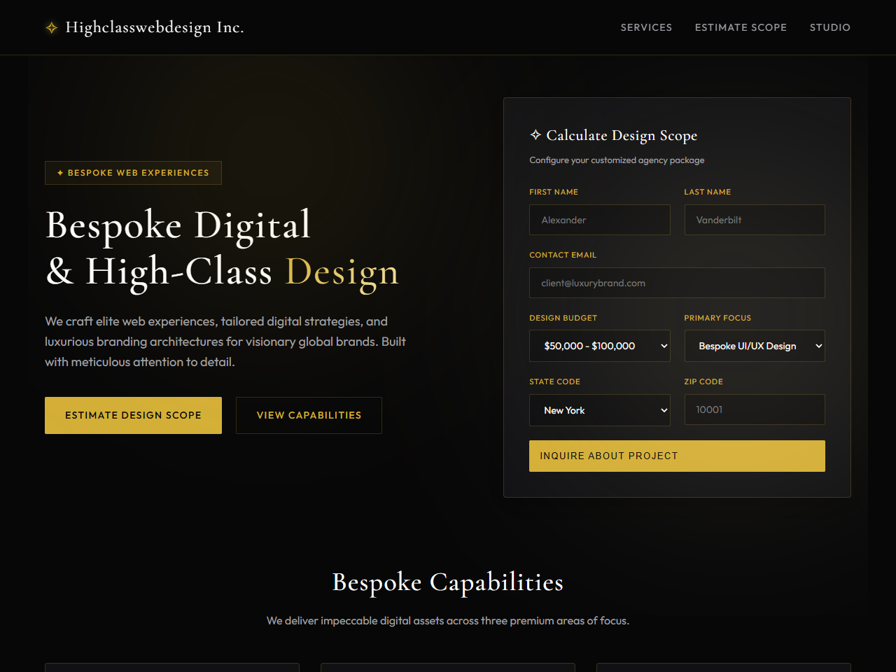 Highclasswebdesign Inc. Website Design