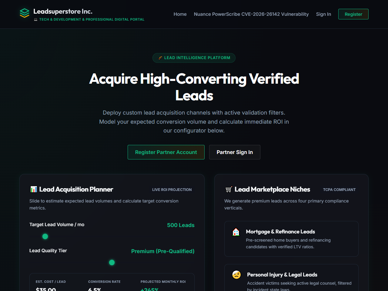 Leadsuperstore Inc. Website Design