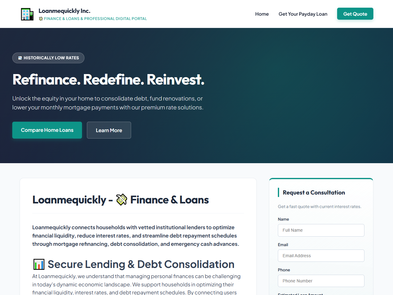 Loanmequickly Inc. Website Design