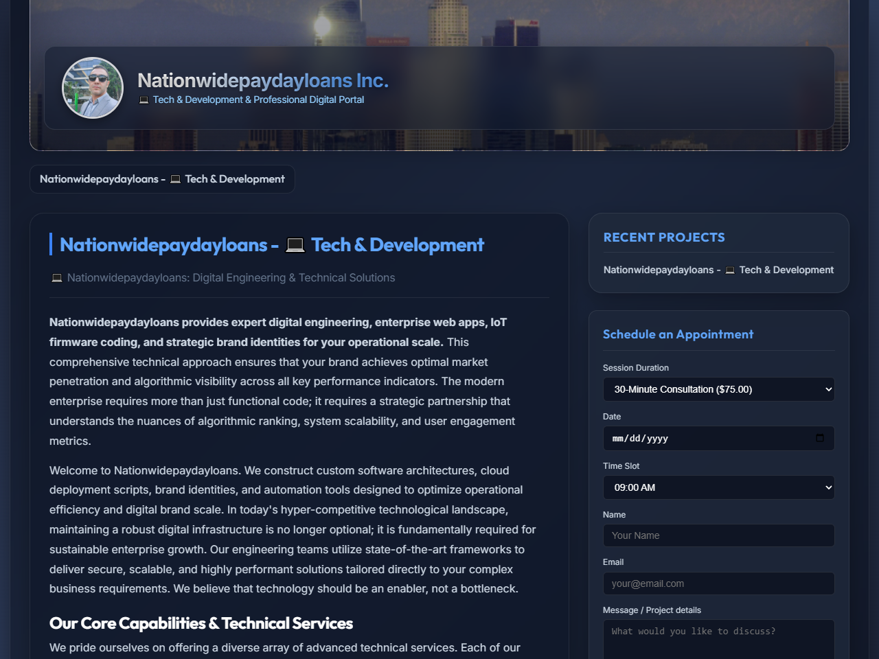 Nationwidepaydayloans Inc. Website Design