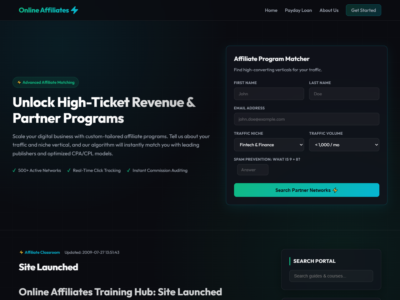 Online Affiliates - Make Money Website Design