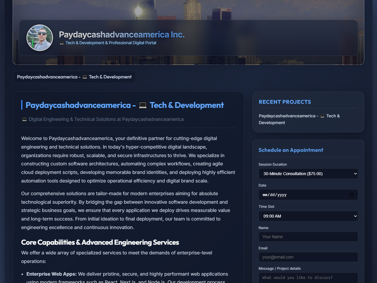 Paydaycashadvanceamerica Inc. Website Design