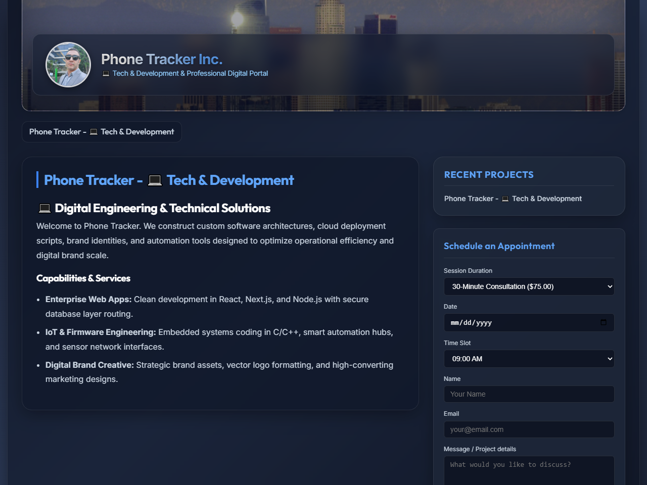 Phone Tracker Inc. Website Design
