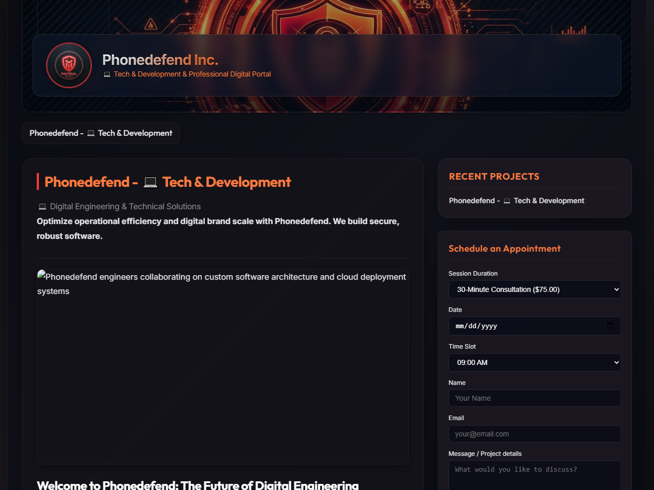 Phonedefend Inc. Website Design