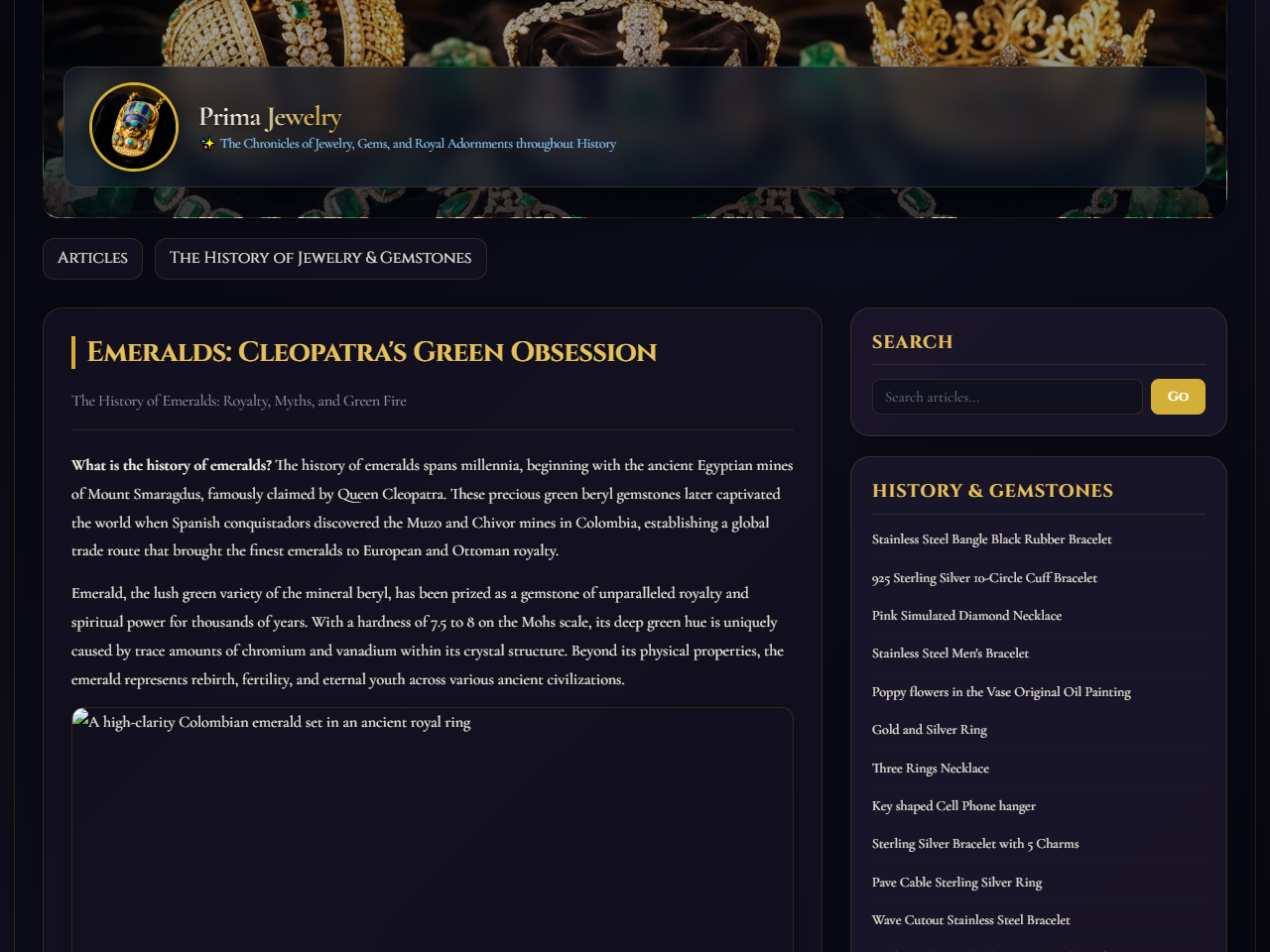 Prima Jewelry Website Design