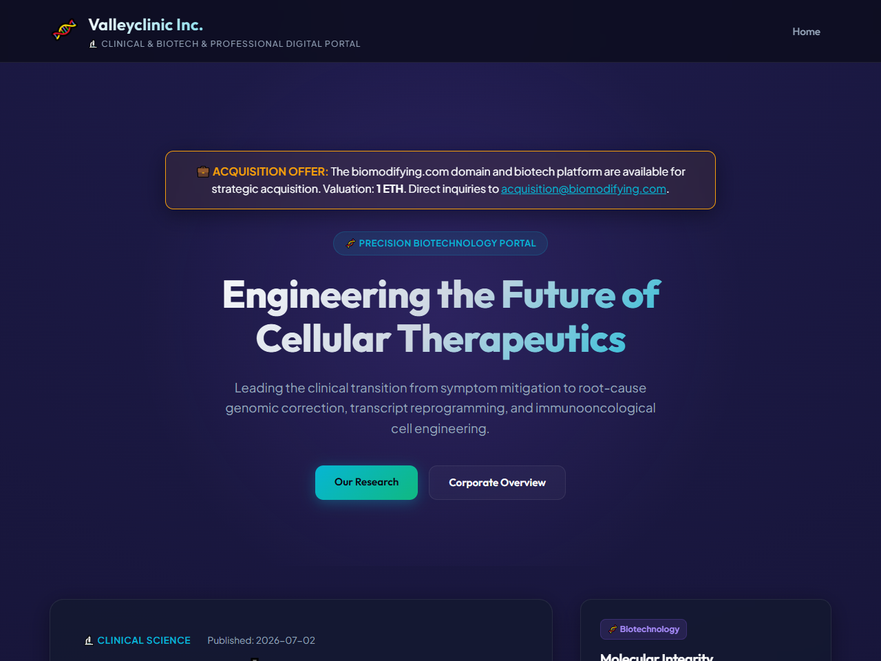 Valleyclinic Inc. Website Design
