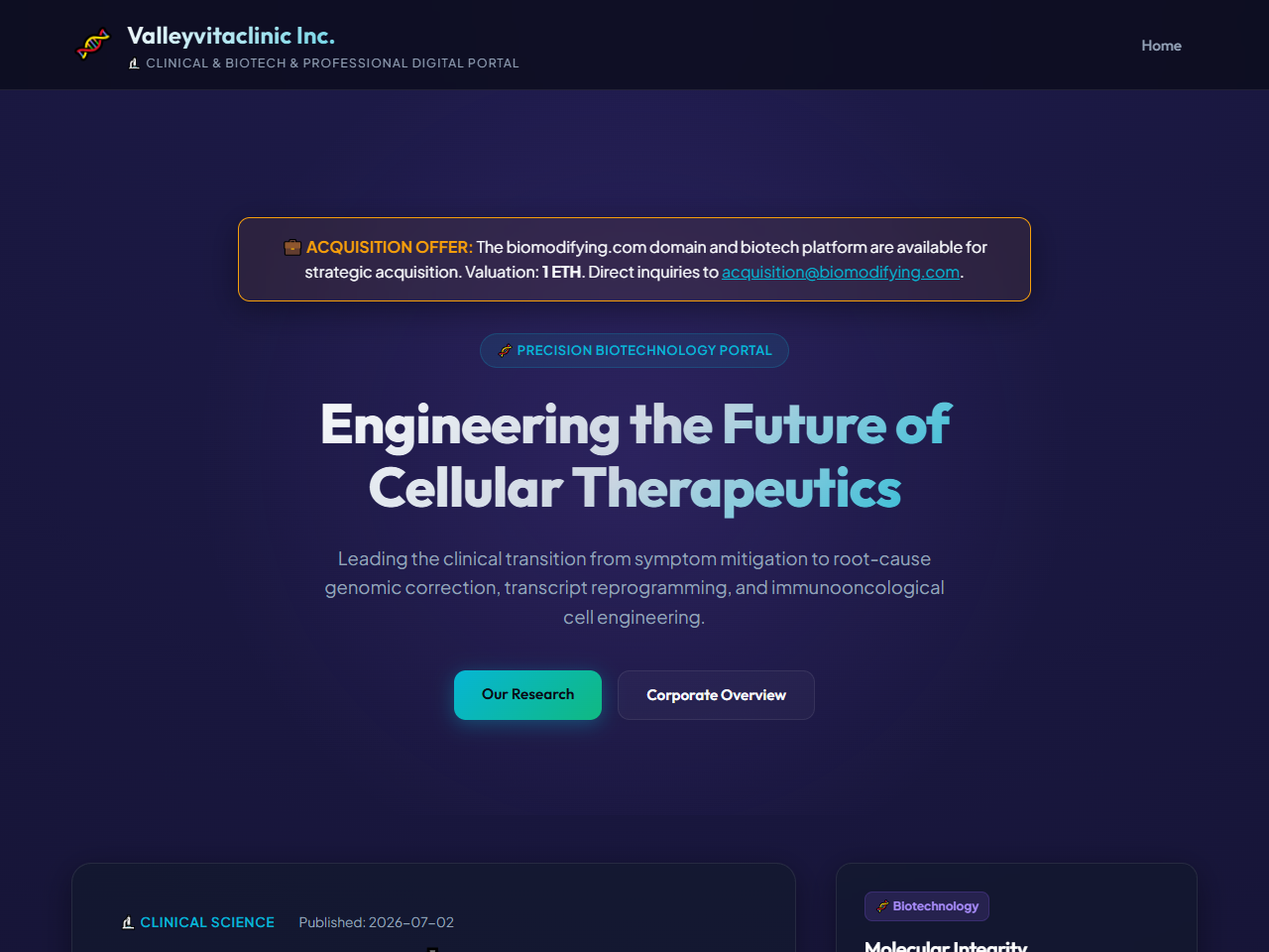 Valleyvitaclinic Inc. Website Design