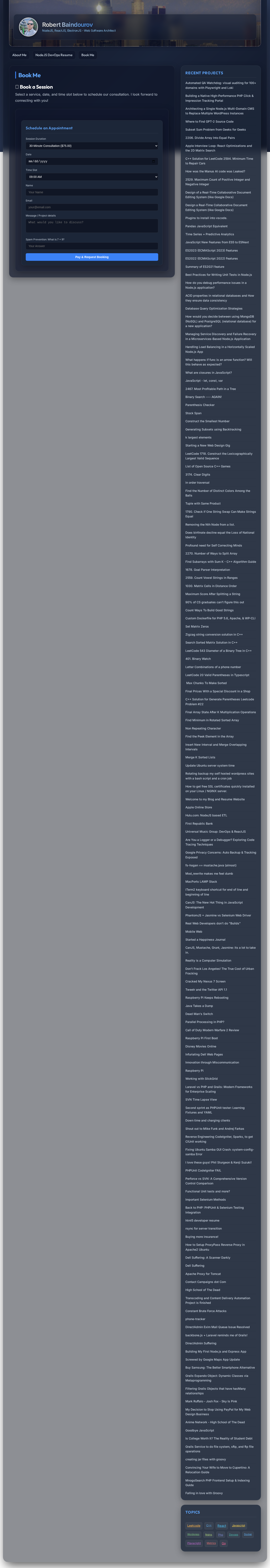 Robert Baindourov Website Design
