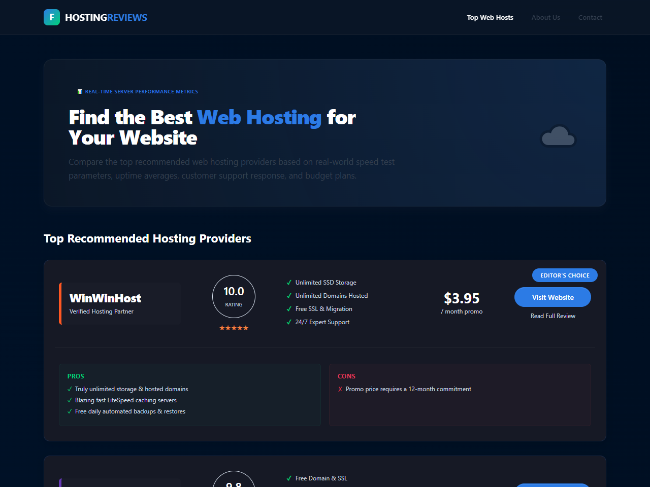 Web Hosting Reviews Website Design