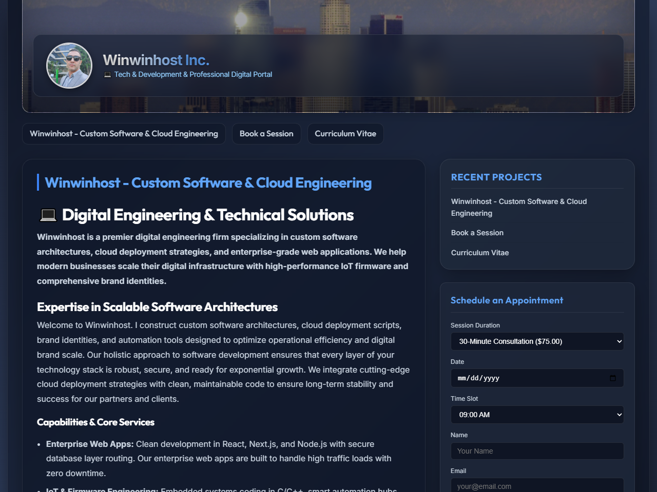 Winwinhost Inc. Website Design