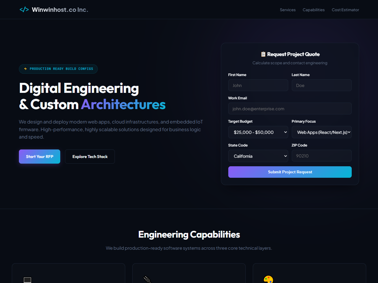 Winwinhost.co Inc. Website Design