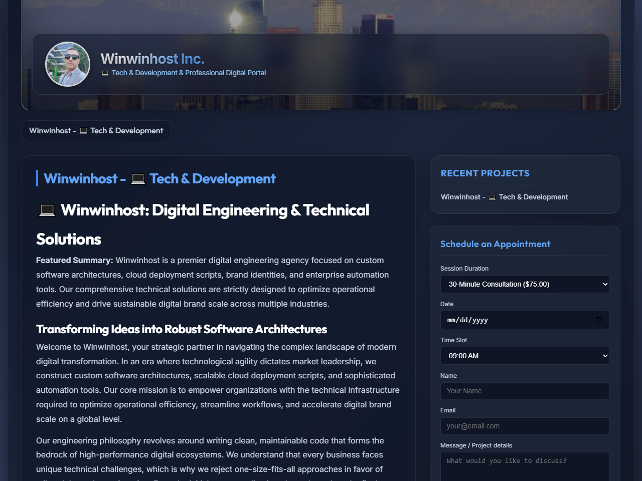 Winwinhost Inc. Website Design