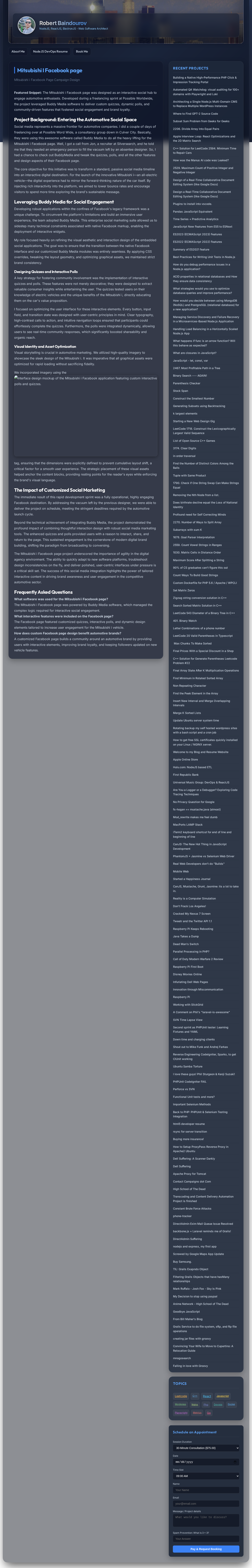 Interface design mockup of the Mitsubishi i Facebook application featuring custom interactive polls and quizzes.