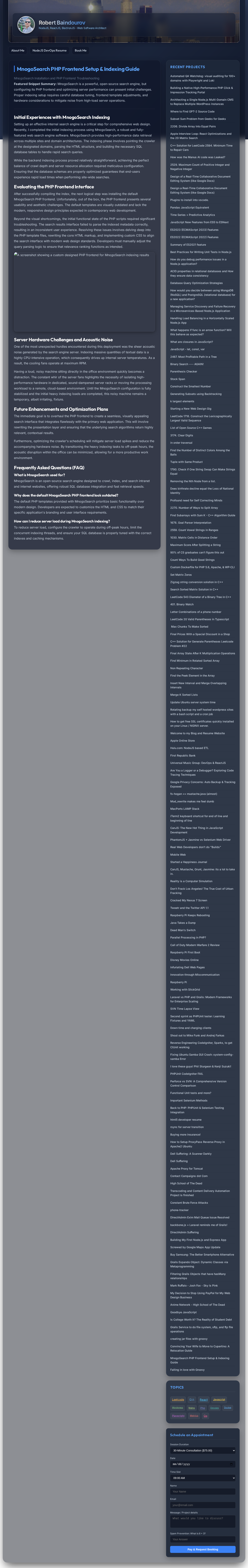 A screenshot showing a custom designed PHP frontend for MnogoSearch indexing results